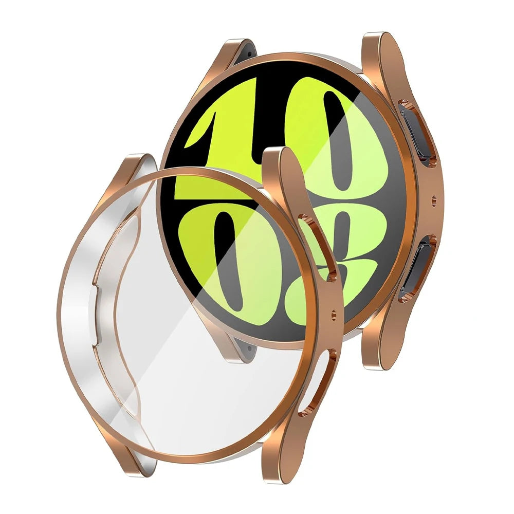 Samsung Galaxy Watch 6 Protective Case - Soft TPU Full-Cover Bumper with Screen Protector for 40mm and 44mm Models