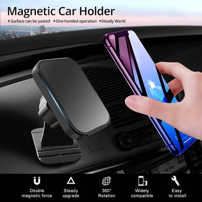 Universal Magnetic Car Phone Holder - Air Vent Mount for iPhone, Samsung, and GPS Devices