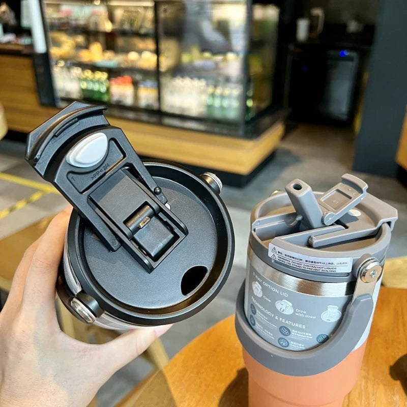 900ML Tyeso Stainless Steel Insulated Tumbler – Double Wall Thermo Coffee Cup for Hot & Cold Drinks, Car Travel Water Bottle Mug