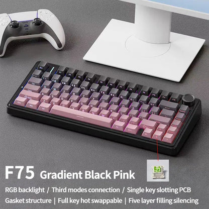 AULA F75 Gaming Mechanical Keyboard - 75% RGB Gasket Mount Hot-Swappable Keyboard with PBT Keycaps