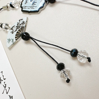 Chinese Style Phone Lanyard - Retro Tassel Anti-Lost Strap with Keychain & Bag Charm