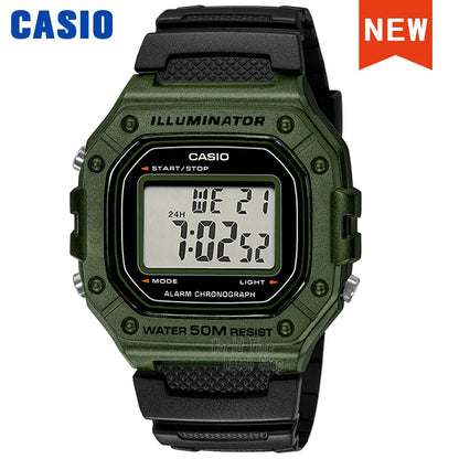 Casio W-218 Series Digital Sports Watch - Waterproof Outdoor Multifunction Electronic Wristwatch