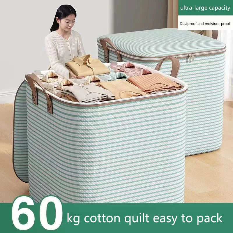 Large Capacity Non-Woven Storage Bag – Household Closet Organizer for Quilts, Clothes & Toys, Foldable Wardrobe Storage Solution