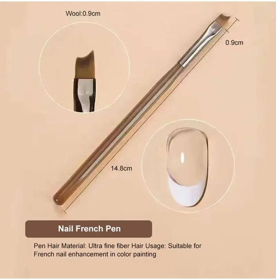 9PCS UV Gel Nail Brushes Set - Liner & Acrylic Painting Pens for DIY Nail Art Design and Tip Display
