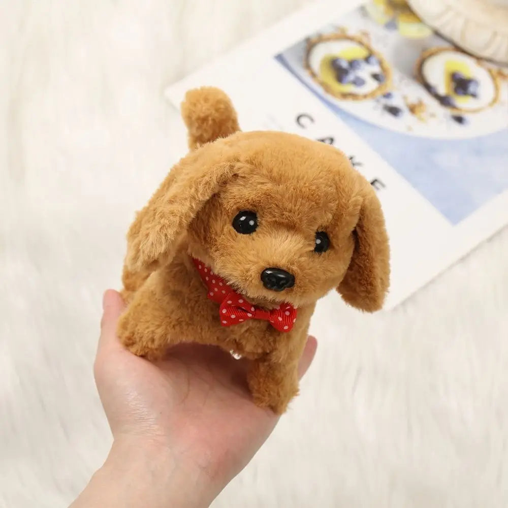 Cute Plush Robot Puppy Toy - Interactive Walking, Barking & Tail Wagging Plush for Kids (No Battery)