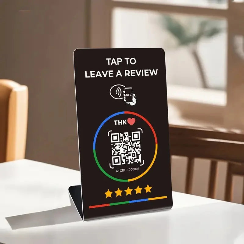 NFC 215 Google Review Card - Programmable 13.56MHz NFC Stand with QR Code