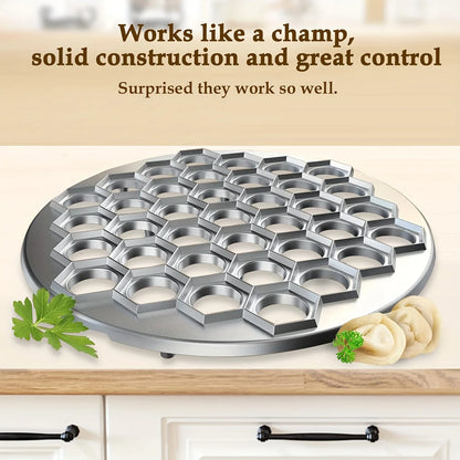 37-Hole Aluminum Dumpling Maker - Ravioli Press Pastry Mold for Homemade Pasta, Dumplings & Meat Filling Kitchen Tool