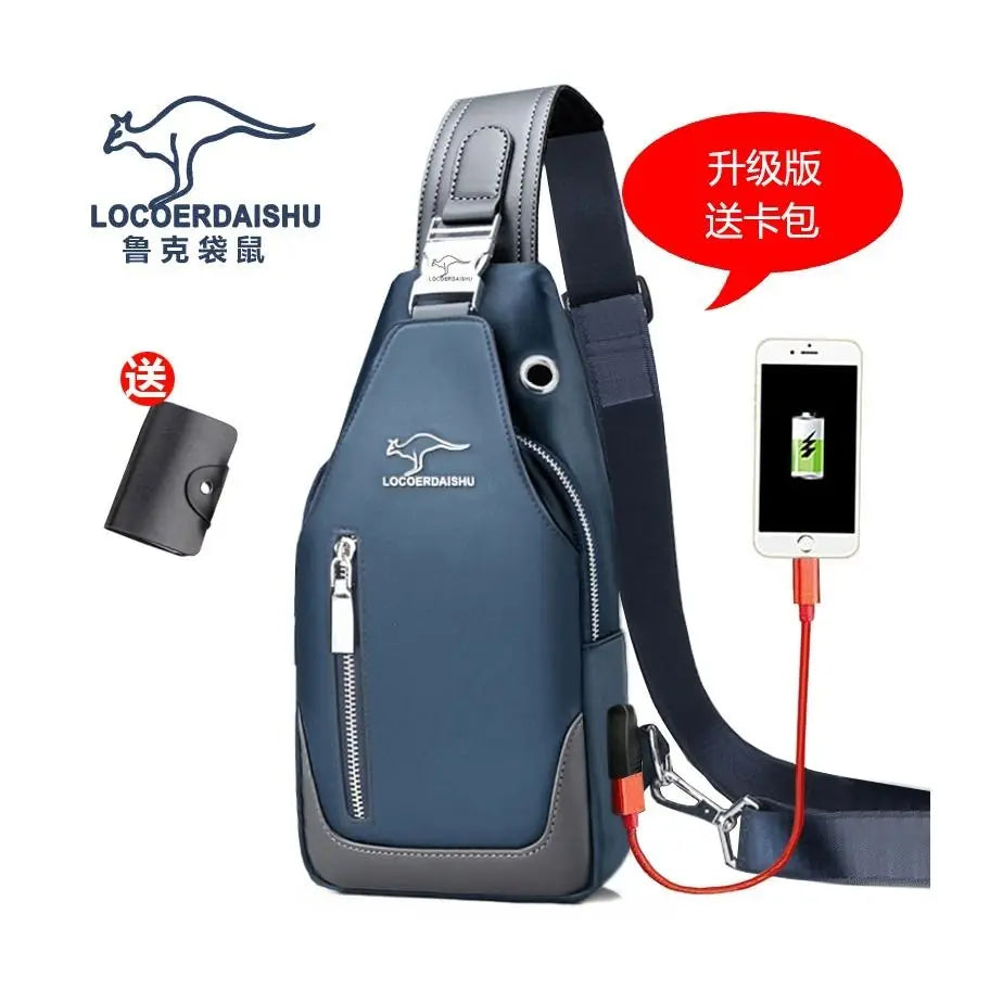 Men's Waterproof Oxford Chest Bag – Korean Style Casual Sport Crossbody Shoulder Messenger Bag