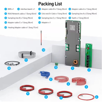 JK BMS V19 16S 48V 200A Battery Management System - PB2A16S20P Active Balancer for LiFePO4, Li-Ion & LTO Batteries