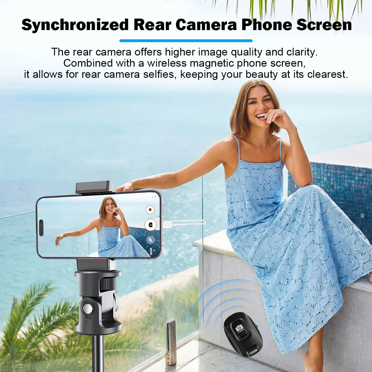 Phone Vlog Selfie Monitor - Rear Camera Screen Holder Clip Mount for iPhone Live Streaming