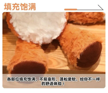 35cm/50cm Cute Fluffy Orange Fox Plush Toy – Soft Cartoon Stuffed Doll, Perfect Birthday Gift