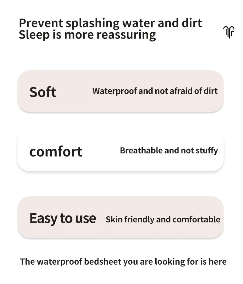 Waterproof Fitted Bed Sheet – 360 Elastic Band Mattress Protector for Single, Double, King & Queen Size