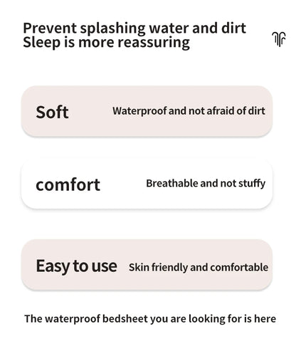 Waterproof Fitted Bed Sheet – 360 Elastic Band Mattress Protector for Single, Double, King & Queen Size