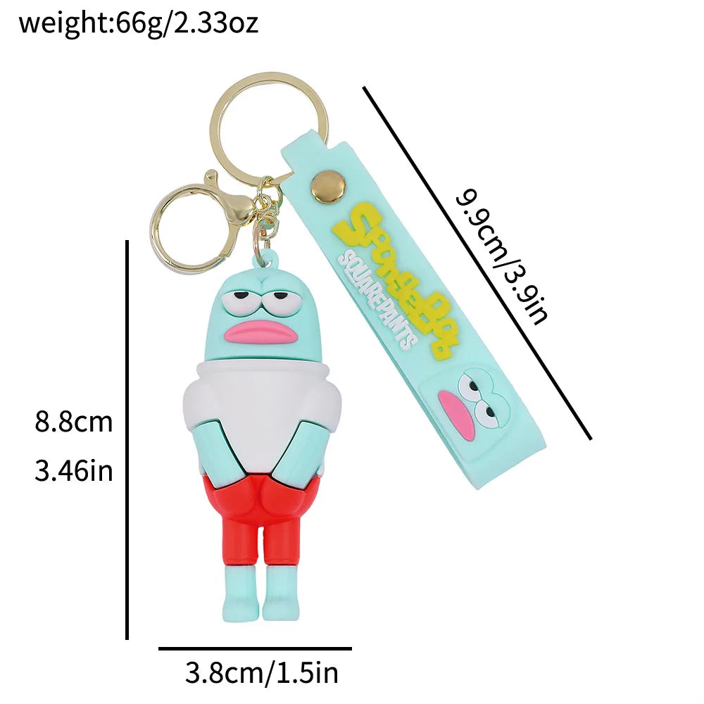 Bikini Bottom Ugly Fish Keychain - Colorful Cartoon Pendant for Car, Bag, and Festival Gifts