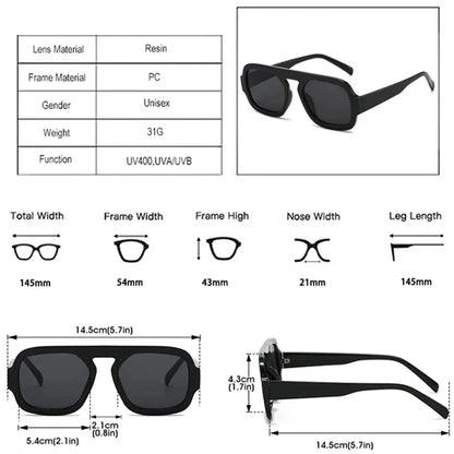 JNPCXI Retro Square Sunglasses – Fashion Gradient UV400 Shades for Men & Women, Punk Style