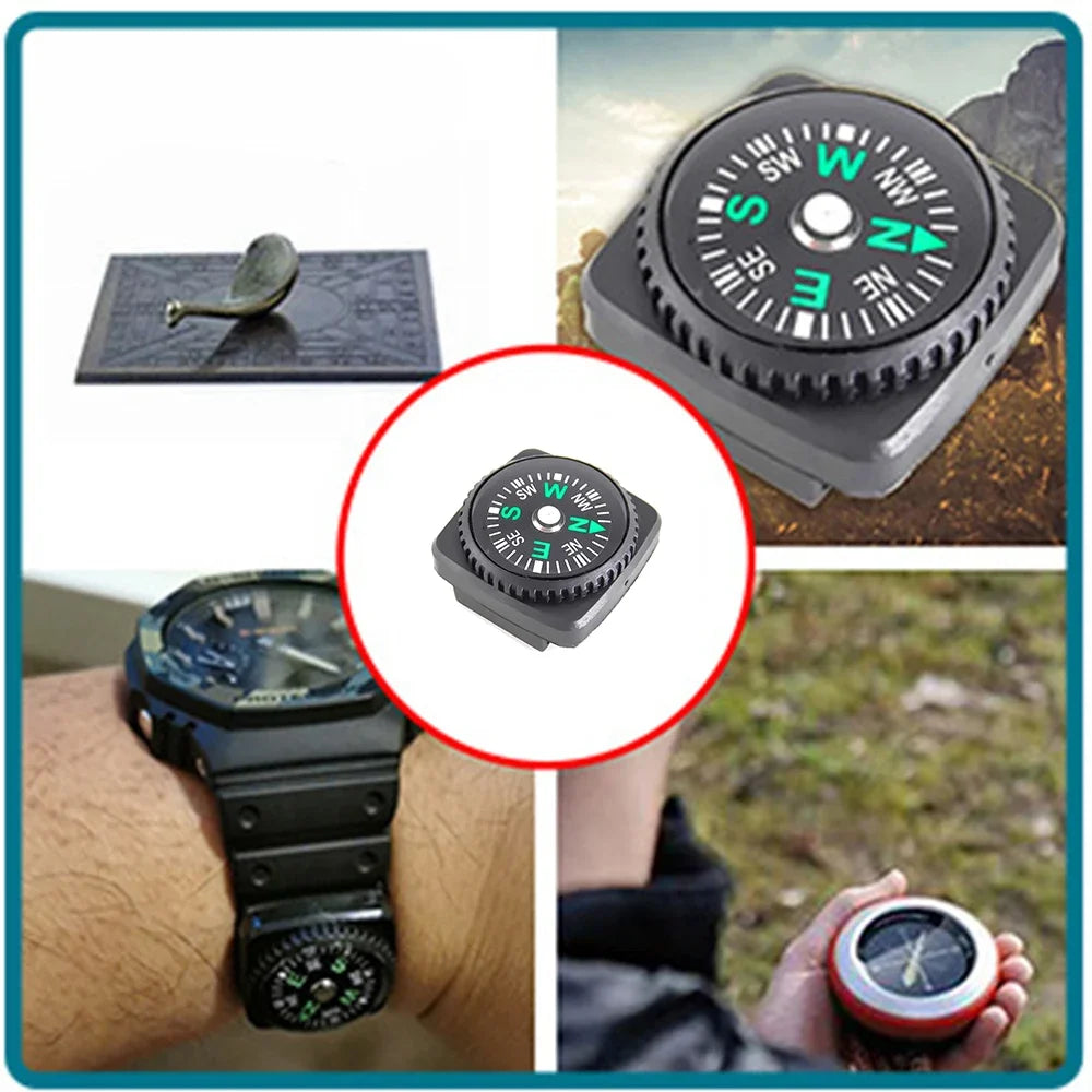 10-Piece Mini Wristband Compass Set - Portable Detachable Navigation Tool for Camping, Hiking, Travel & Emergency Survival