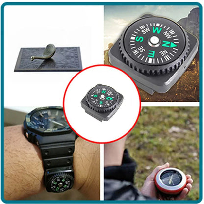 10-Piece Mini Wristband Compass Set - Portable Detachable Navigation Tool for Camping, Hiking, Travel & Emergency Survival