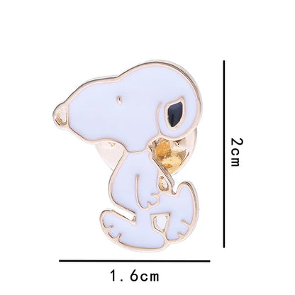 7 Pcs Kawaii Snoopy Brooch Set | Cartoon Anime Alloy Pins for Clothes, Bags & Accessories