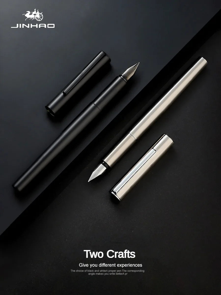 Jinhao 35 Fountain Pen — All-Steel Luxury EF/F Nib for Calligraphy, Writing, Office & School Supplies