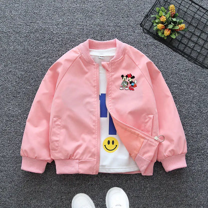 Spring Cartoon Mickey Mouse Hooded Jacket – Baby Boys & Girls Sweatshirt Windbreaker Coat for Kids Ages 1-6 Years