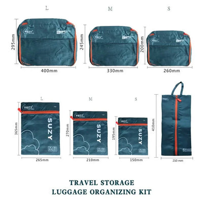 7/6-Piece Travel Organizer Storage Bags Set - Portable Luggage Organizer for Clothes, Shoes, and Packing Tidy Pouches