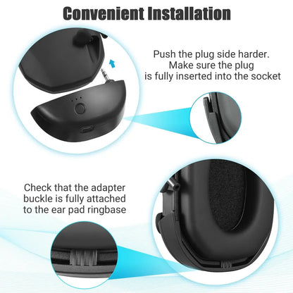 W1 Wired to Bluetooth Headphone Adapter – Wireless Converter for WK Series Earmuffs