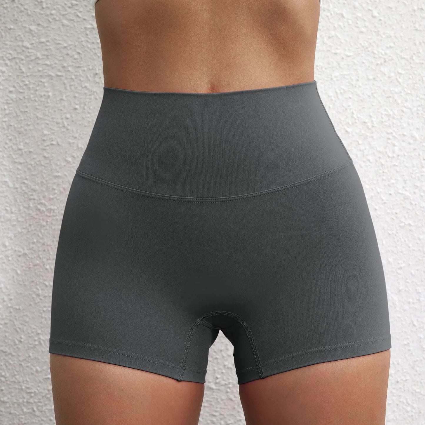 GymHUB High Waist Hip Lift Yoga Shorts – Women’s Quick Dry Peach Nude 3/4 Fitness Leggings for Running & Gym Training