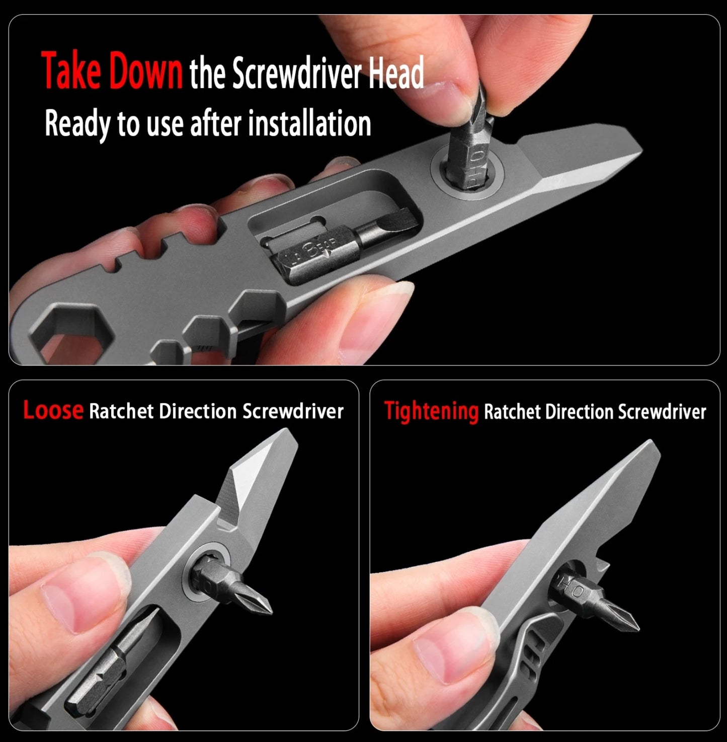 Titanium Alloy Multifunction EDC Tool – Wrench, Pry Bar, Bottle Opener & Screwdriver for Outdoor Use