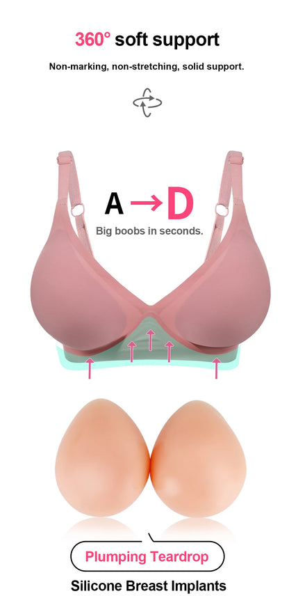 LERVANLA Silicone Fake Chest Pads – Small to Super Large Female Breast Enhancer for Underwear & Display