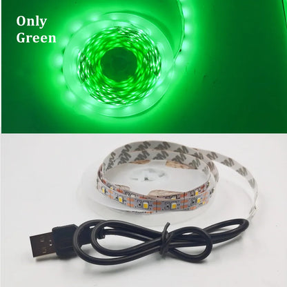 5M USB LED Strip Light - 5V SMD 3528 Waterproof Ribbon Light for Cabinets, Ceilings & Home Decor