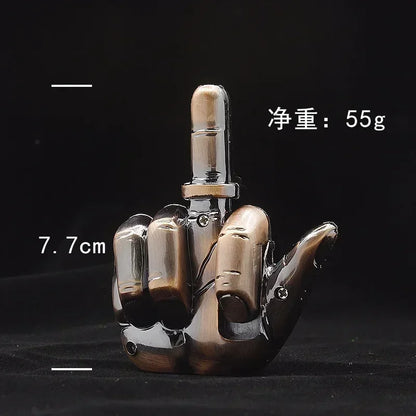 Funny Middle Finger Torch Lighter – Windproof Jet Flame Refillable Butane Smoking Accessory with Voice Sound