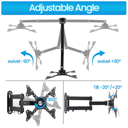 Universal Adjustable TV Wall Mount Bracket – Rotatable Holder for 14-32" LCD & LED Flat Panel Monitors
