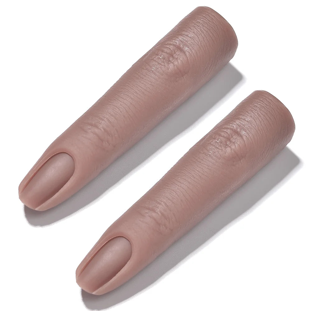 Realistic Silicone Nail Art Practice Finger - Manicure Training & Display Tool