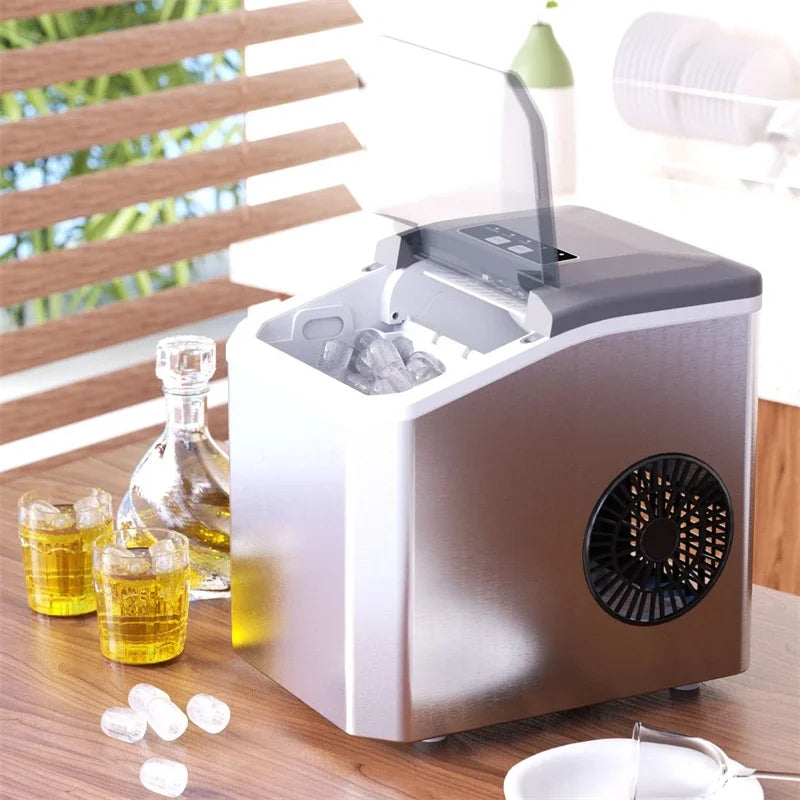 110V/220V Electric Ice Maker – Portable Automatic Bullet & Round Ice Cube Machine, Professional Use