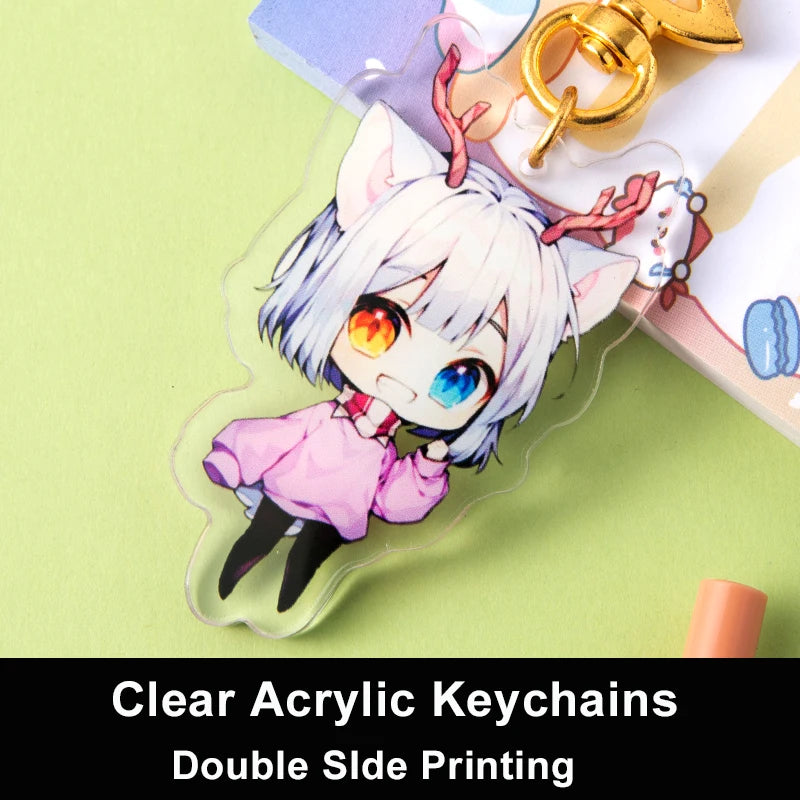 Personalized Acrylic Keychain - Custom Cartoon, Anime & Photo Hologram Key Ring Charm