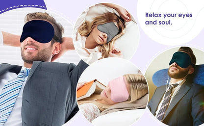USB Heated Silk Eye Mask — Reusable Steaming Eye Massager for Sleep, Puffiness, Dark Circles & Eye Care