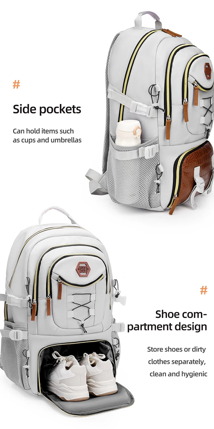Outdoor Travel Backpack – Large Capacity Sports & Camping Knapsack for Men & Women, Laptop Bag with Shoes Pocket