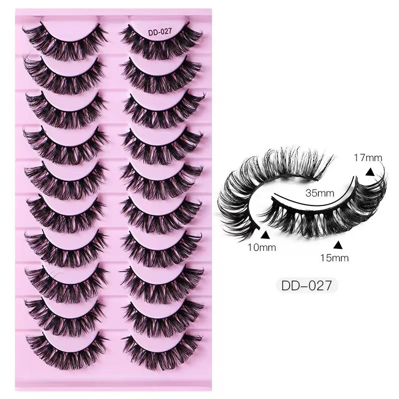 2/10 Pairs 3D Mink Strip False Eyelashes – Dramatic Fake Lash Extensions for Makeup