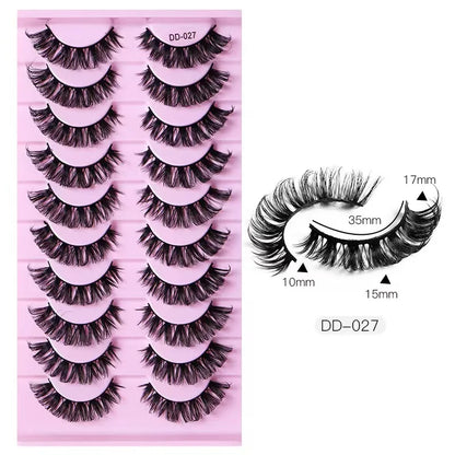 2/10 Pairs 3D Mink Strip False Eyelashes – Dramatic Fake Lash Extensions for Makeup