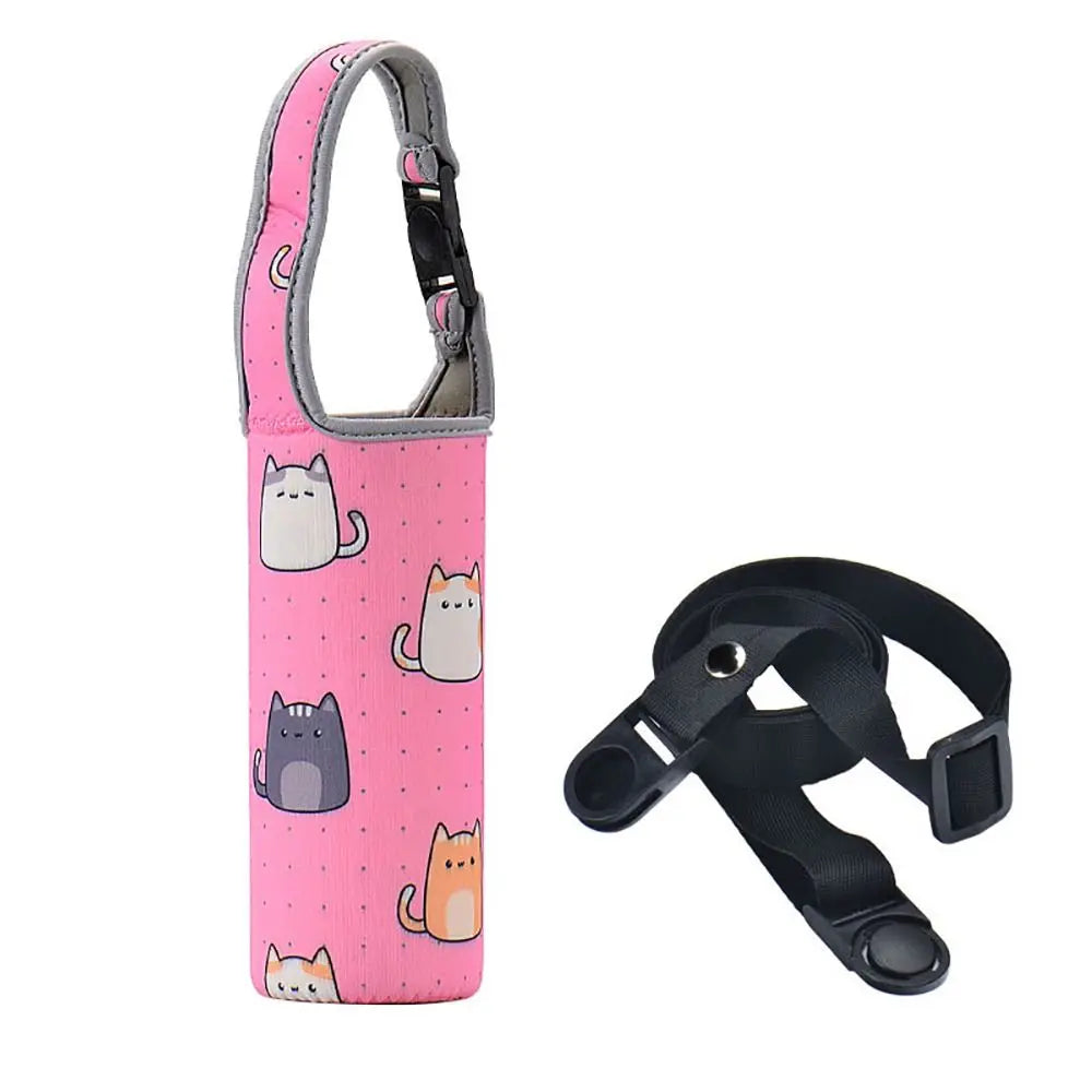 Insulated Water Bottle Carrier Bag - Adjustable Shoulder Strap Neoprene Bottle Cover Pouch for 550ml 750ml 1000ml 1500ml Bottles