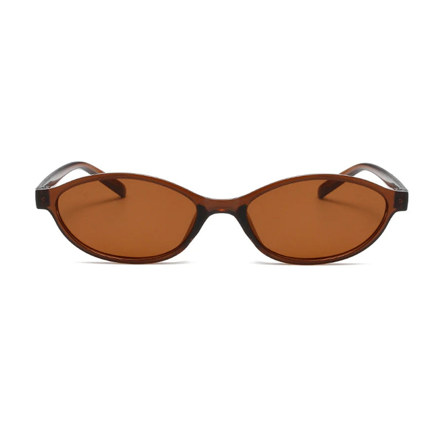 Retro Oval Frame Sunglasses — Trendy Small Frame Punk Cat Eye Sunshade Glasses, Personalized Fashion Sun Protection Eyewear