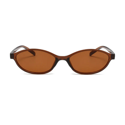 Retro Oval Frame Sunglasses — Trendy Small Frame Punk Cat Eye Sunshade Glasses, Personalized Fashion Sun Protection Eyewear