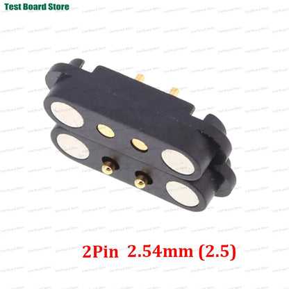 2A DC Magnetic Pogo Pin Connector - 2–8 Pin Spring-Loaded Male/Female Power Socket, 2.5/2.54/2.8mm Pitch, 1–5 Sets