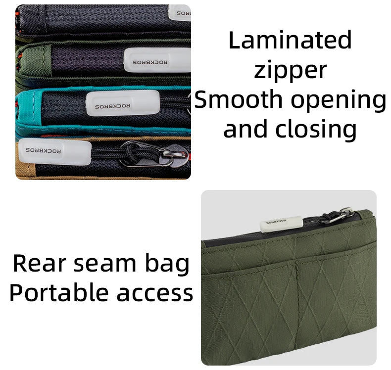 ROCKBROS Portable Wallet Card Bag – Ultra-Light, Stylish Sports Mini Credit Card Holder with Hang Lock, Compact Storage