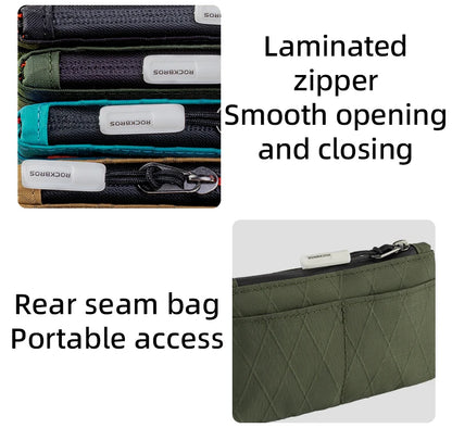 ROCKBROS Portable Wallet Card Bag – Ultra-Light, Stylish Sports Mini Credit Card Holder with Hang Lock, Compact Storage