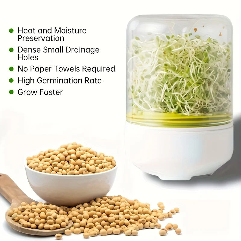 Hydroponic Sprout Dish Set - 1/2 PCS, Vegetable and Bean Seeding Pots, Household Plant Germination Trays for Nursery and Growth