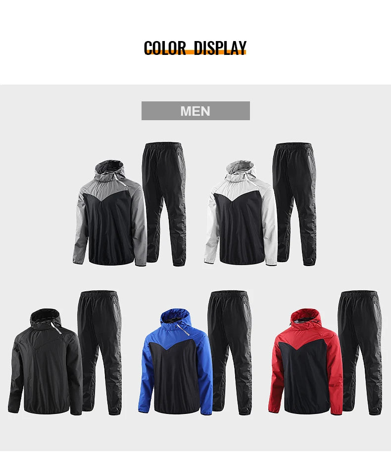 Unisex Sauna Suit Gym Set – Full Body Sweating Sportswear for Men & Women, Boxing, Running, Fitness & Weight Loss Tracksuit