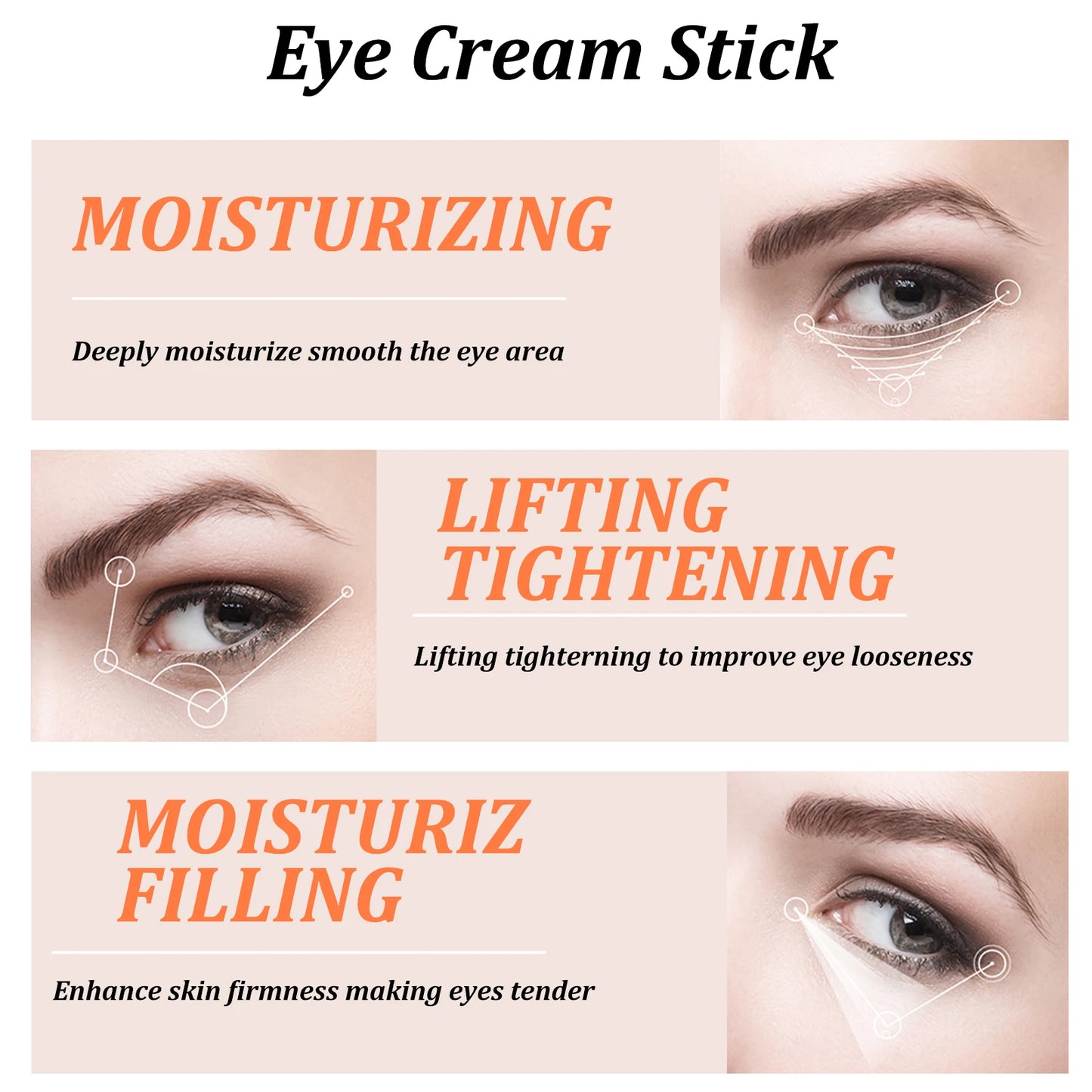 Snail Eye Cream Stick - Collagen Moisturizer for Fine Lines, Dark Circles, Eye Bags & Firming Eye Care
