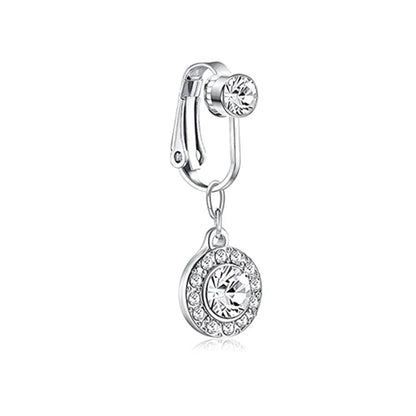 Faux Butterfly Leaves Belly Piercing – Dangling Clip-On Fake Navel & Cartilage Earring for Umbilical Piercing