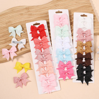 10pcs Kids Bow Hair Clips - Handmade Ribbon Bowknot Barrettes for Baby Girls Hair Accessories